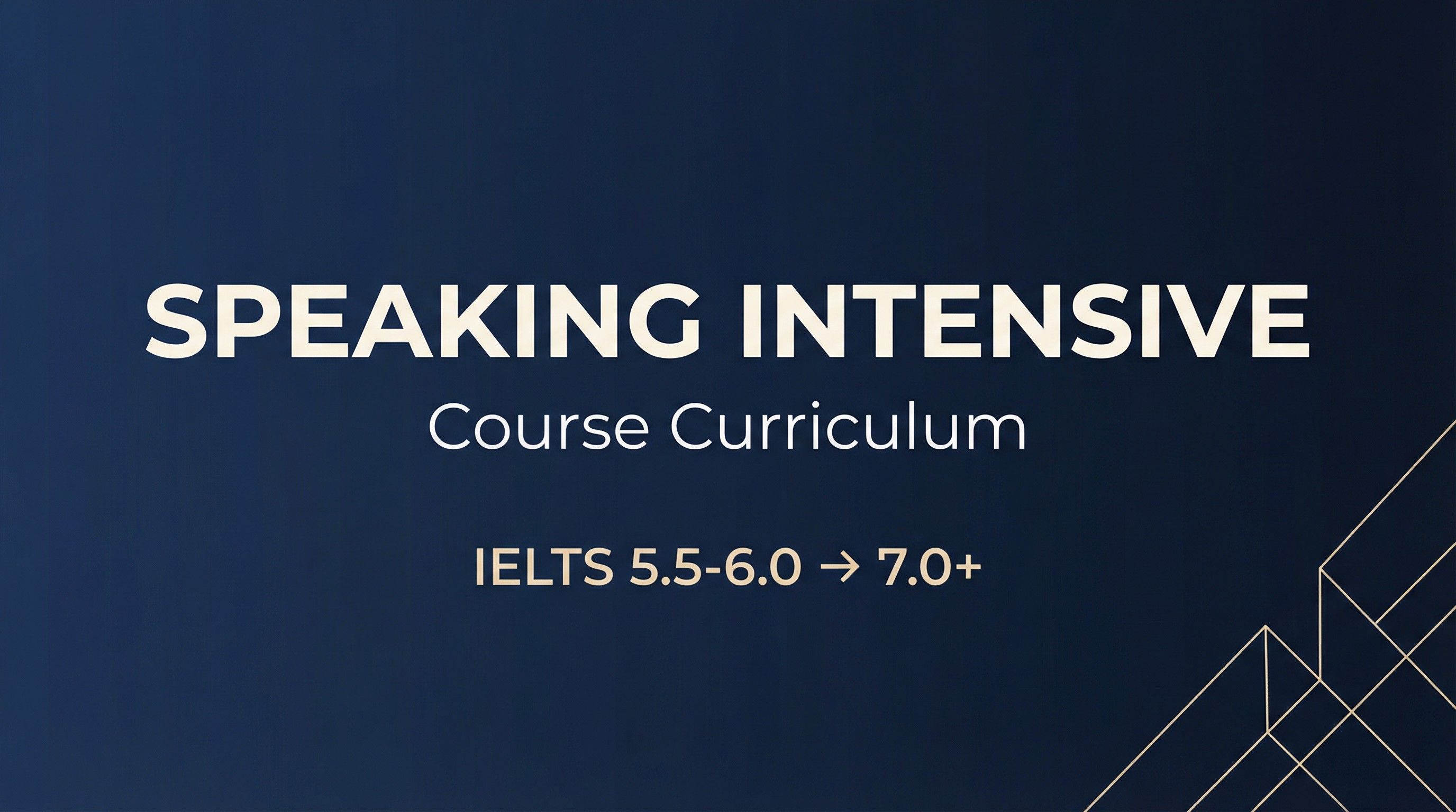 Speaking Intensive Course Curriculum - Cover