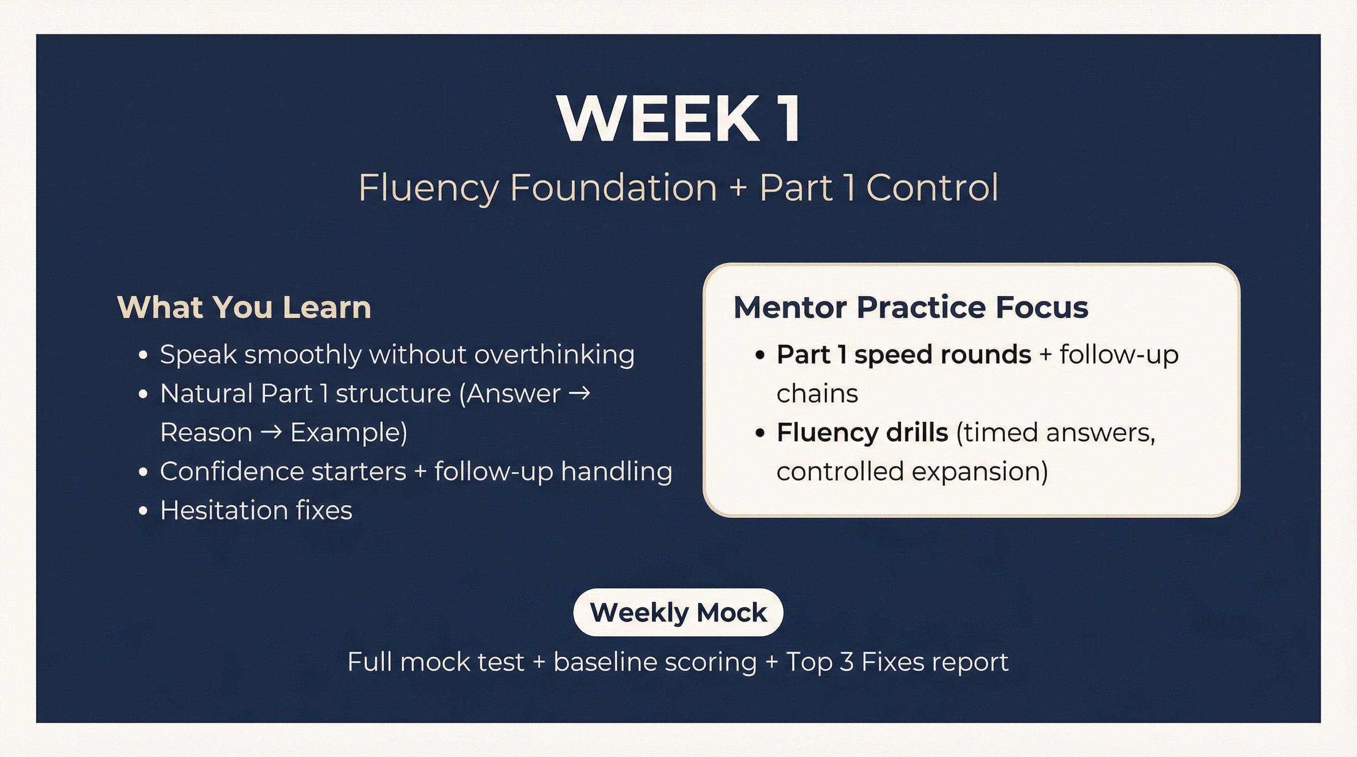 Week 1 - Fluency Foundation