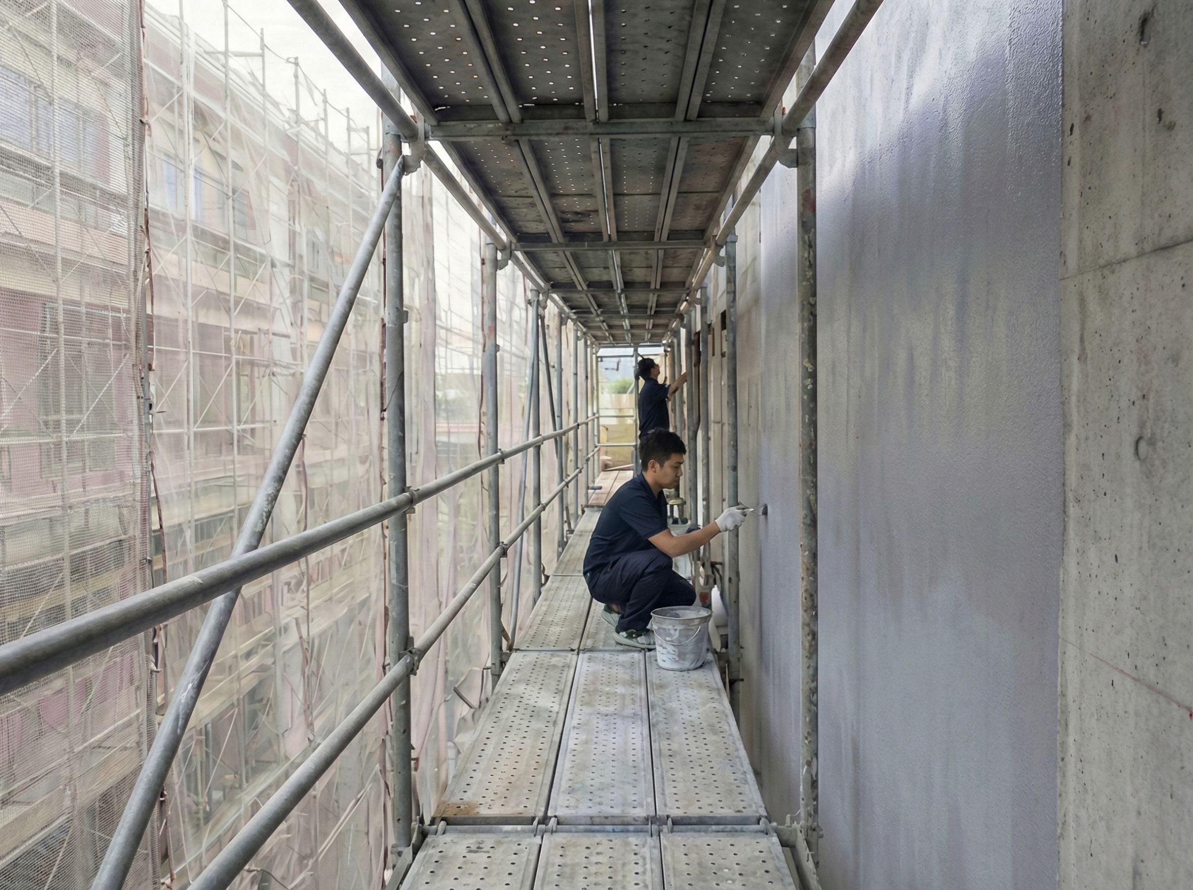 新竹外牆防水工程-大樓外牆滲水鷹架防水漆施工