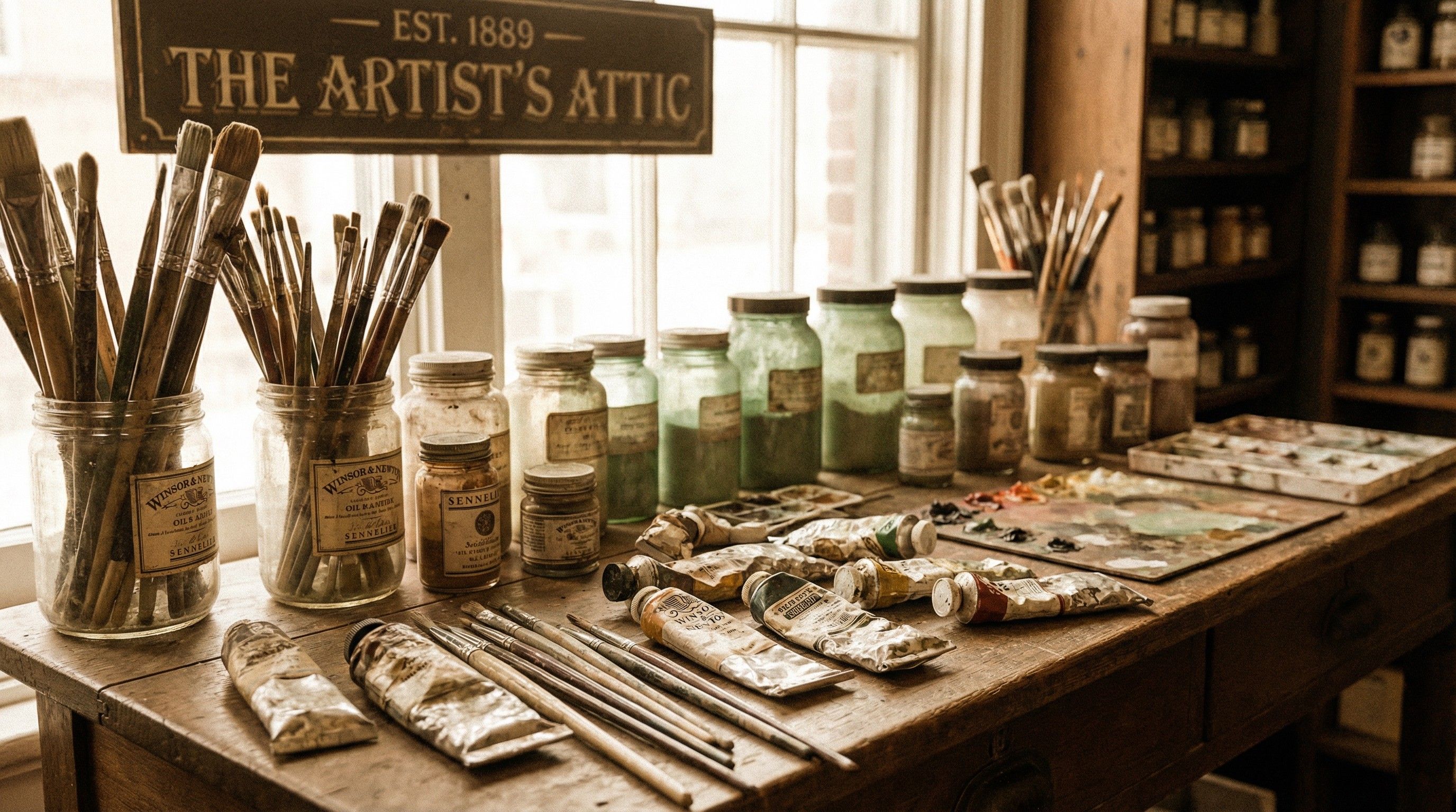 Vintage art supplies and materials