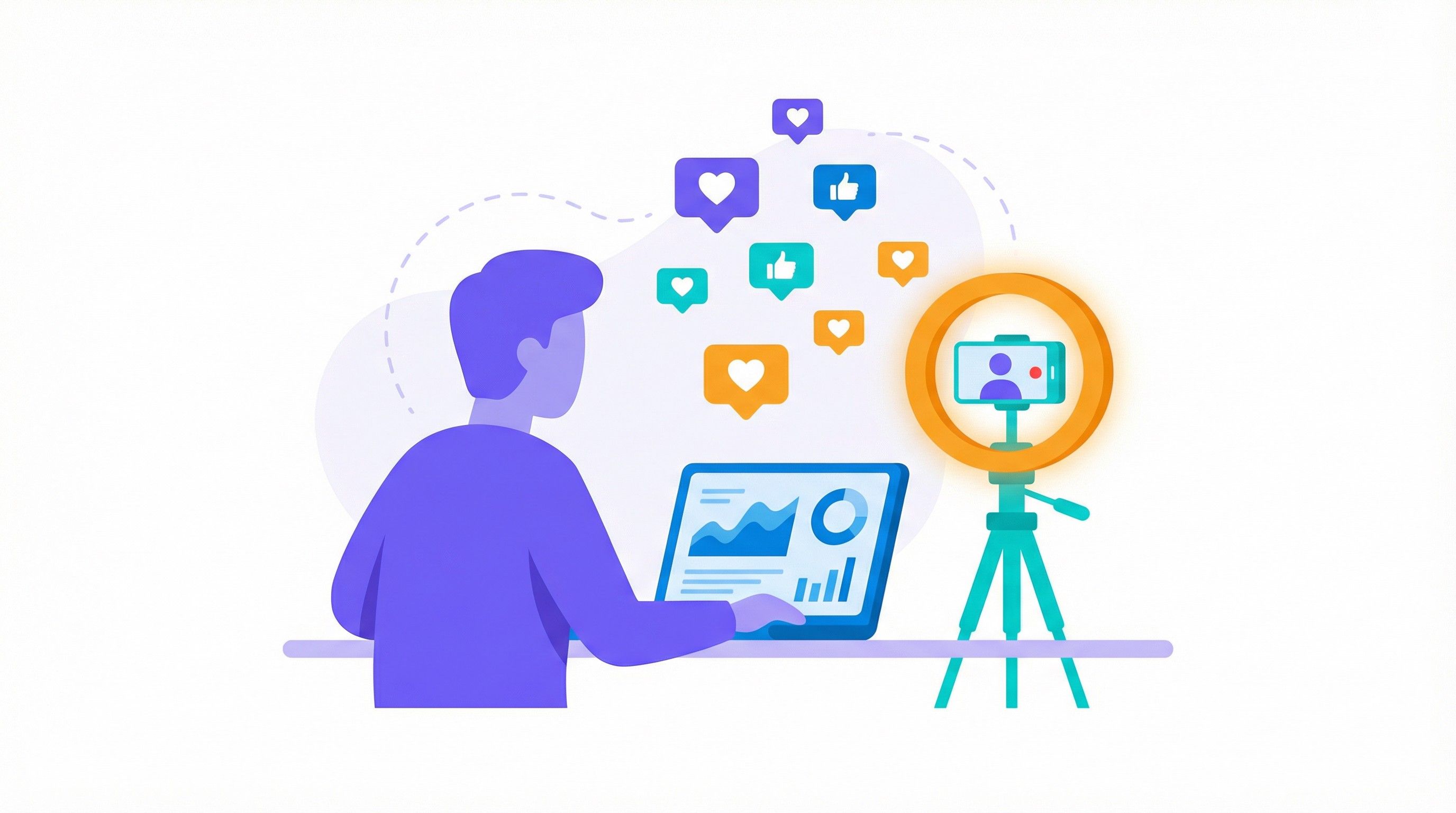 創作者工作流程概念插畫